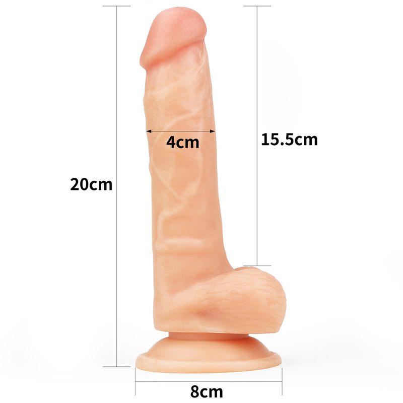 Easy Strap On Set 7.5in Dildo Vanilla with Balls