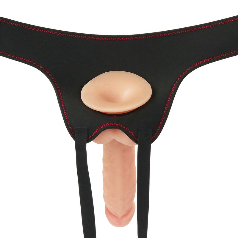 Easy Strap On Set 7.5in Dildo Vanilla with Balls