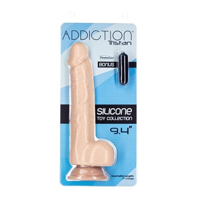 Tristan 9in Silicone Dong Beige