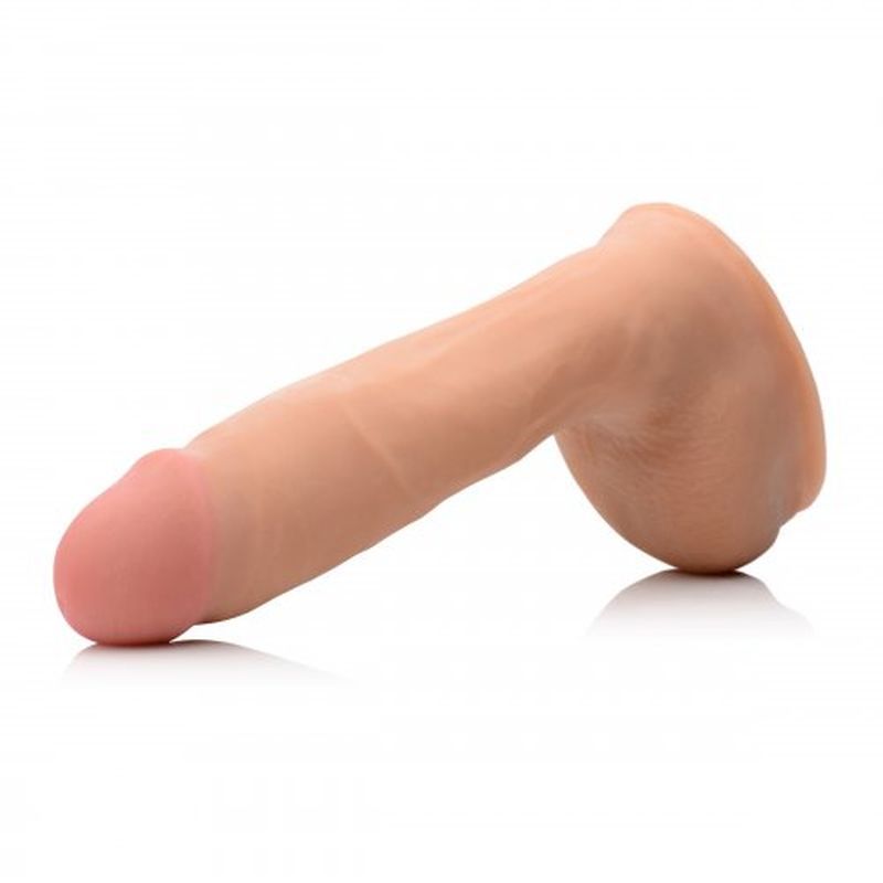 8in Dual Density Squirting Dildo w Balls Reservoir