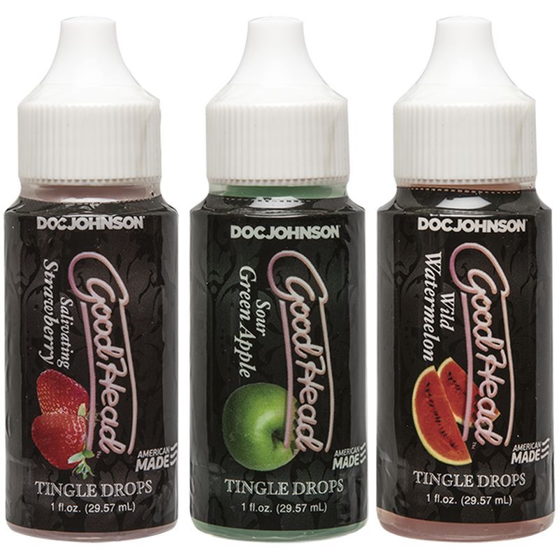 GoodHead Tingle Drops 3-Pack | Strawberry, Apple & Watermelon - 1 oz