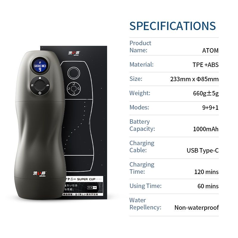 Atom Auto Thrusting, Heating, Vibrating Masturbator