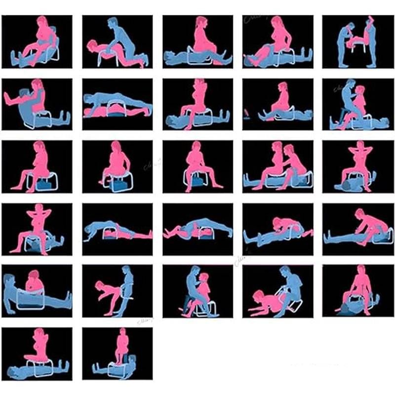 Sex Chair Adjustable Height Pink PU Seat