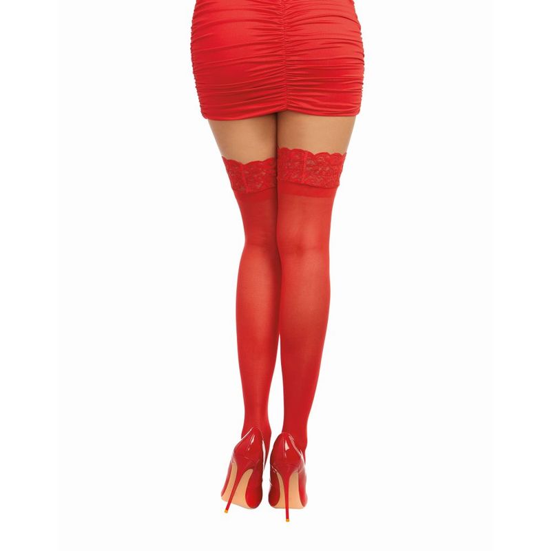 Dreamgirl Lace Top Thigh High Stockings White