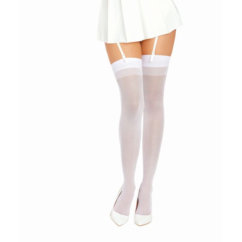 Dreamgirl Back Seam Sheer Thigh High Stockings Hot Pink