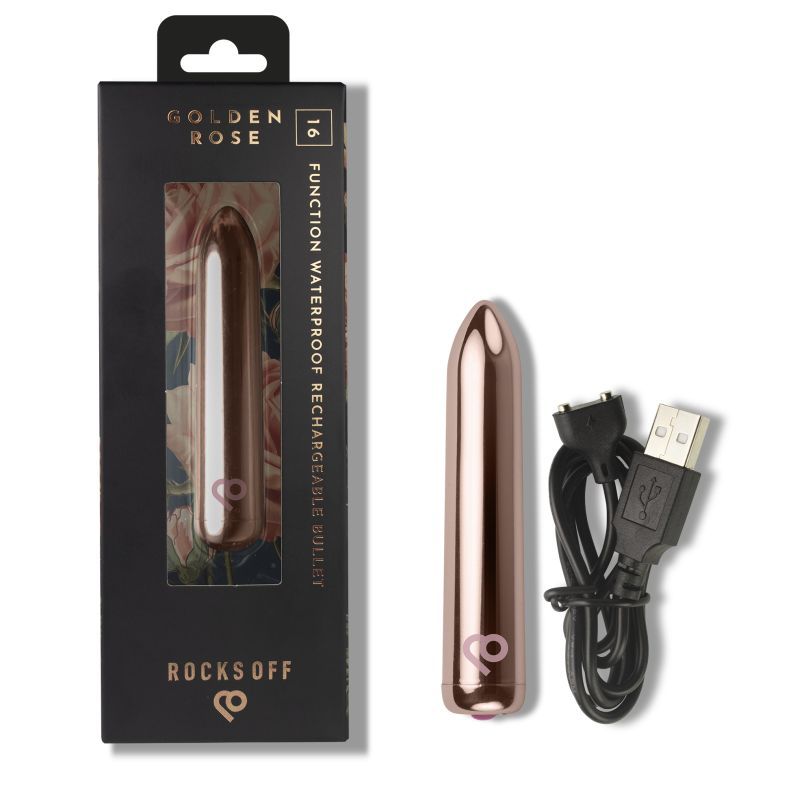 Golden Rose Rechargeable Bullet - bullet vibrator
