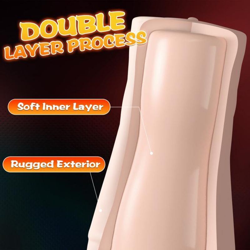 Penny Pussy Dual Layer Vibrating Masturbator - male masturbator