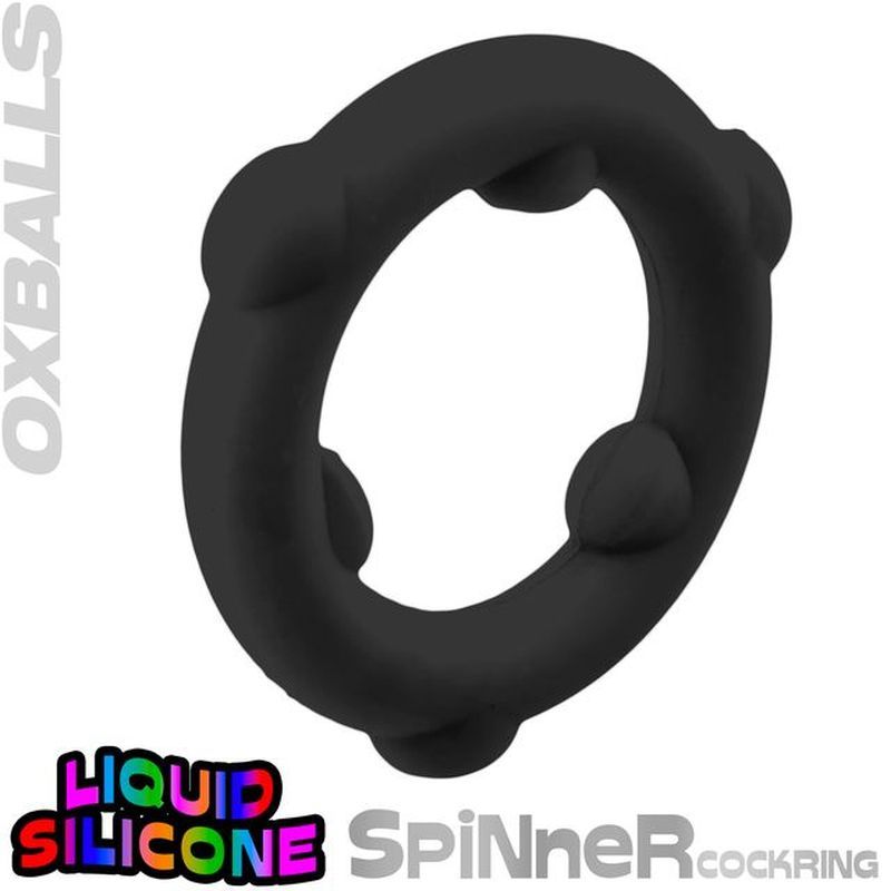 Spinner Silicone Cock Ring Black - Adult Toys