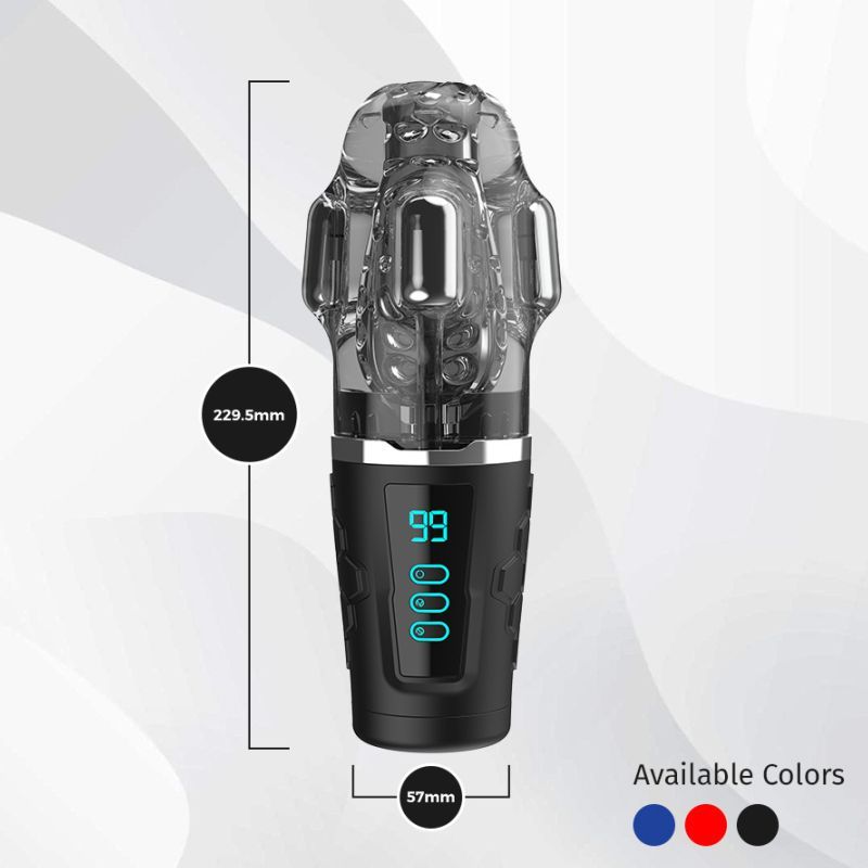 Hypershaker Automatic App Controlled LCD Masturbator Blue