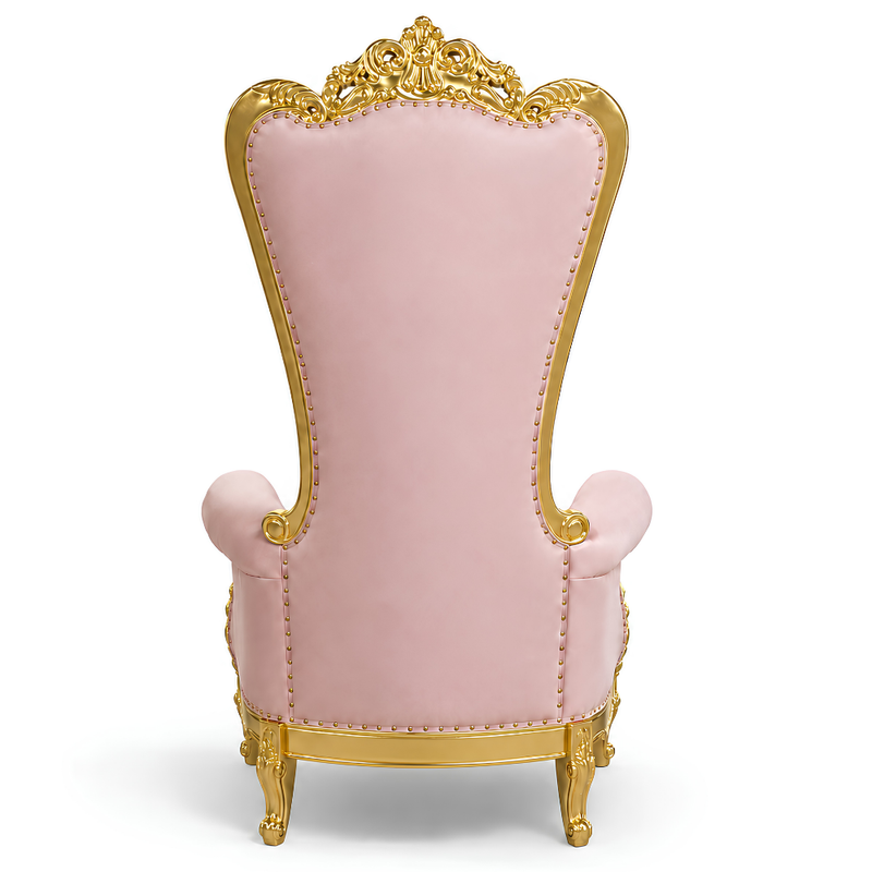 Domina Throne Chair Gold Frame Pink Velvet Cushion