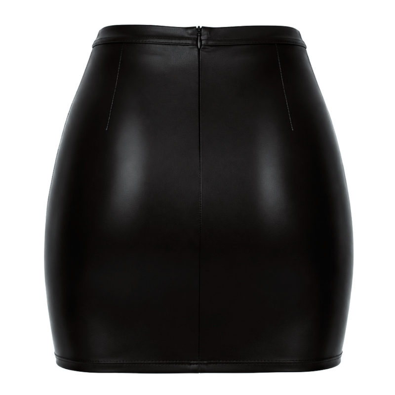 Dark Affair Wet Look Mini Skirt Black