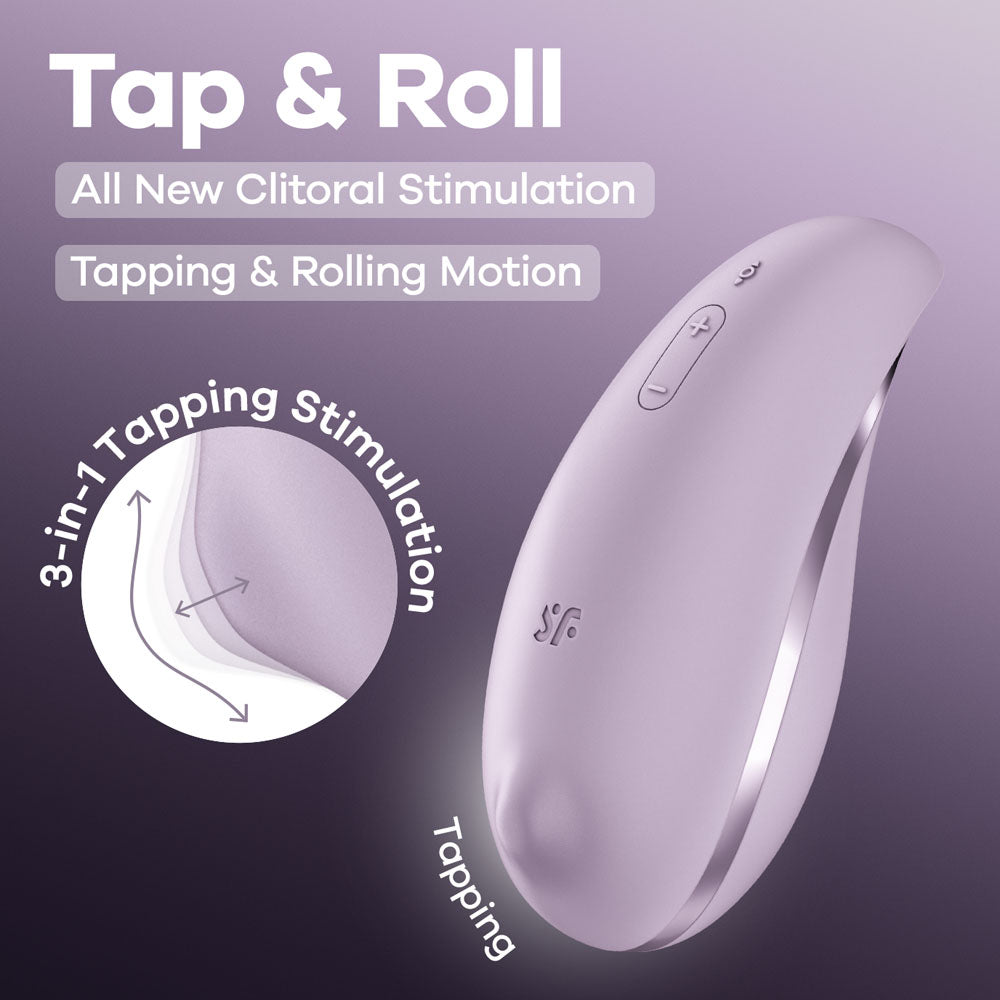 Satisfyer Tap And Roll Violet Usb Rechargeable Tapping And Rolling Stimulator