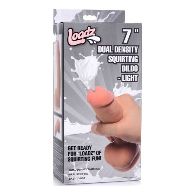 7in Dual Density Squirting Dildo w Balls Reservoir - Adult Toys