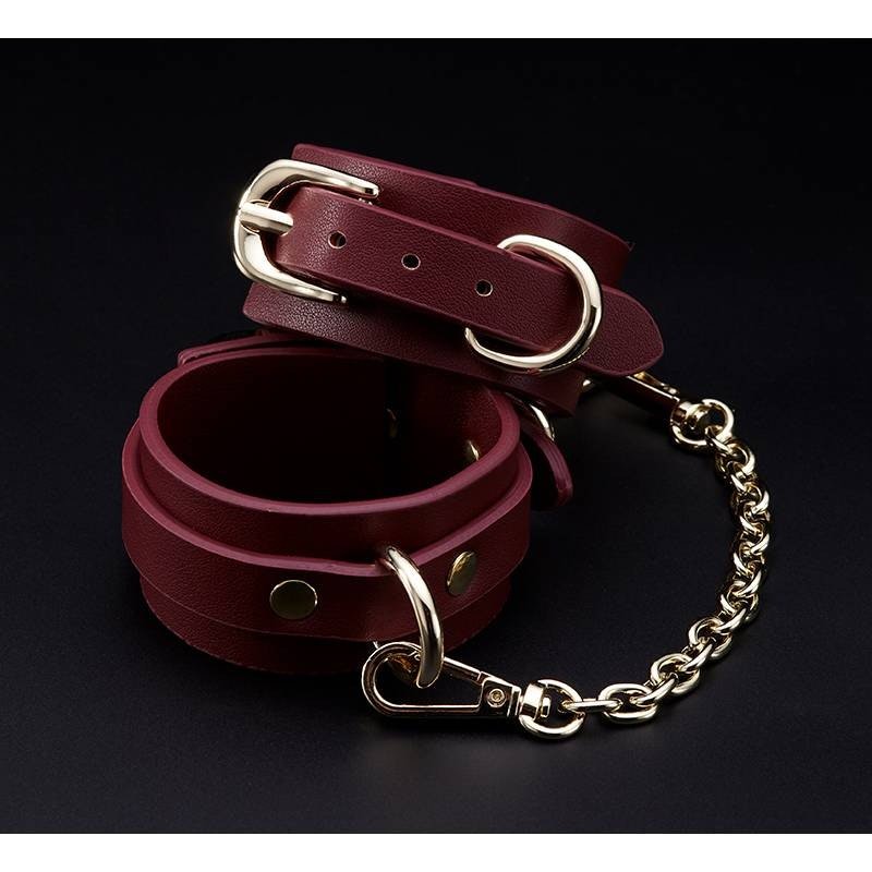 8 Pc Deluxe Bondage Play Kit Burgundy Gold - Adult Toys