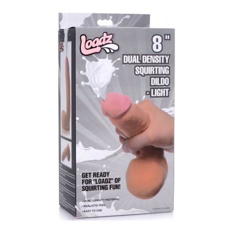 8in Dual Density Squirting Dildo w Balls Reservoir - Adult Toys