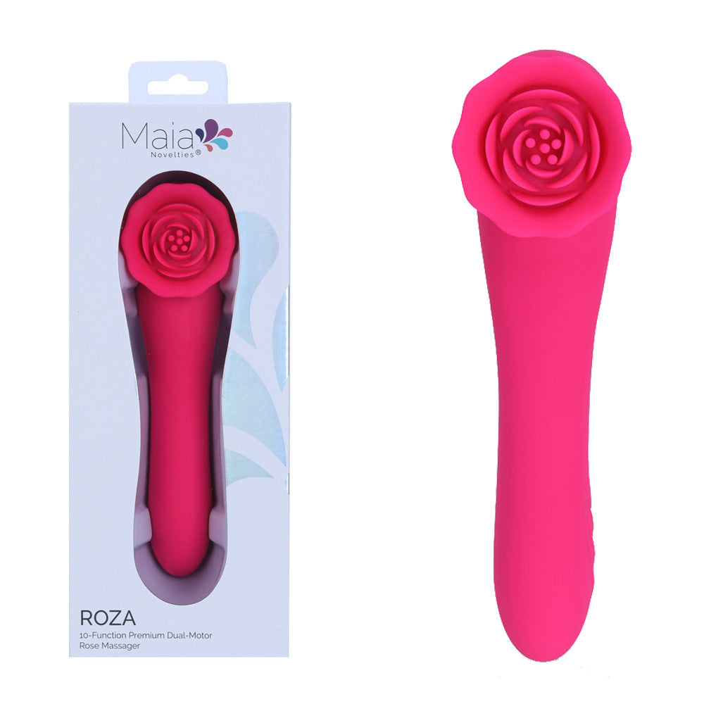 Maia Roza Dual Ended Vibrator Pink USB Rechargeable 18.4 Cm