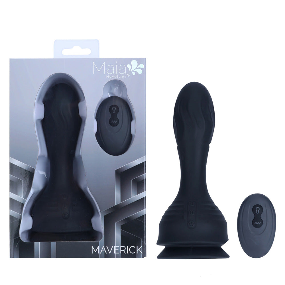 Maia Maverick Black 16.5cm USB Rechargeable Inflatable Anal Plug Wireless Remote