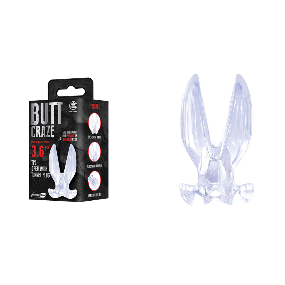 Butt Craze Clear 9.1cm Gaping Butt Plug Wide Gauge Anal Plug