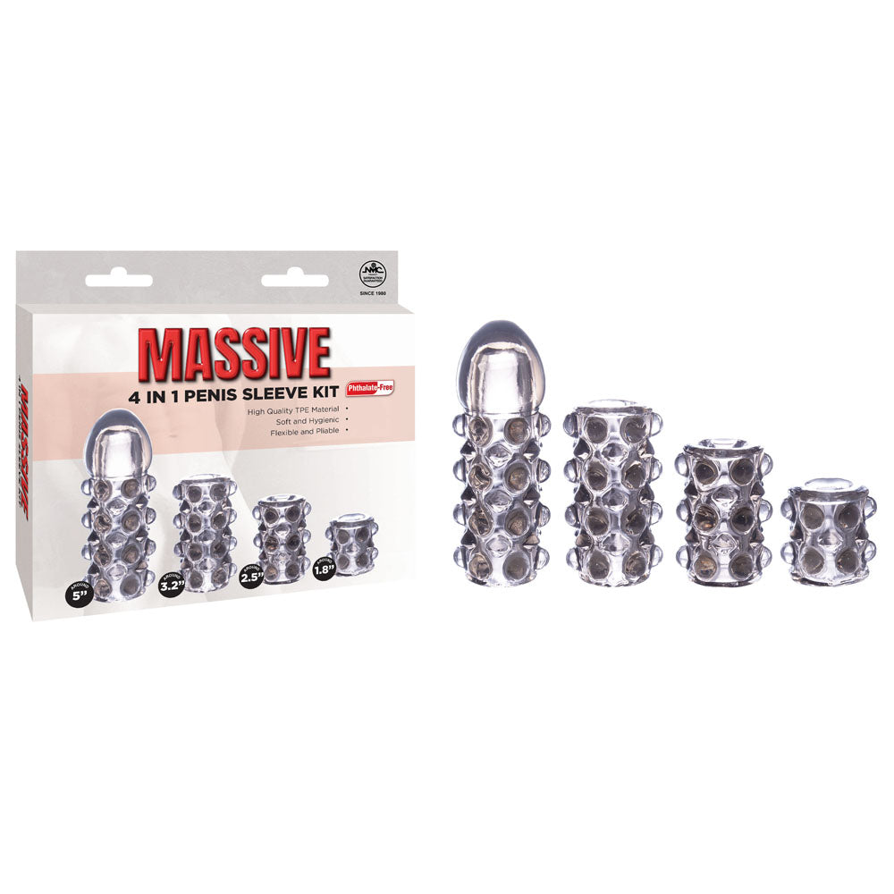 Massive Stimulating Penis Sleeves Set Of Four Textured Styles