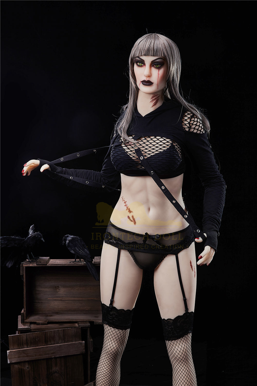 Irontech Mia Gothic Sex Doll â 168cm Life Size TPE with Steel Skeleton