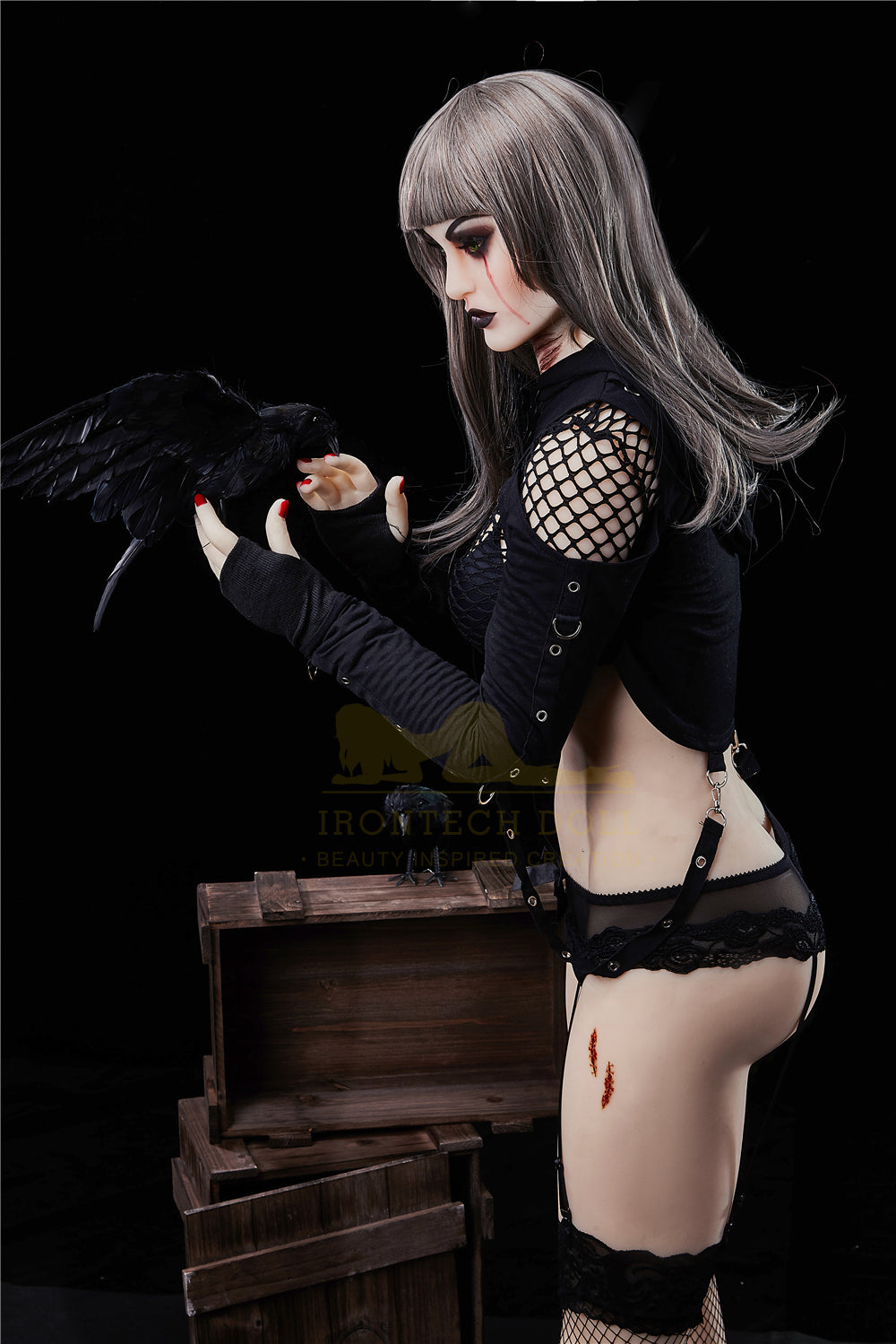 Irontech Mia Gothic Sex Doll â 168cm Life Size TPE with Steel Skeleton