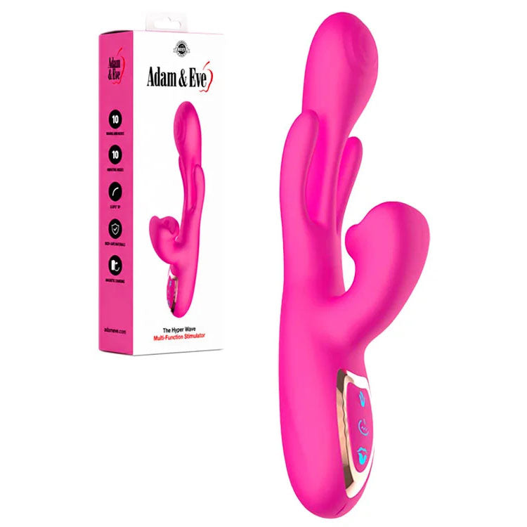 Adam And Eve The Hyper Wave Pink USB Rechargeable Rabbit Vibrator
