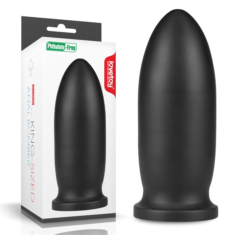 Lovetoy King Sized Anal Bomber â 23cm Large PVC Anal Plug | Black