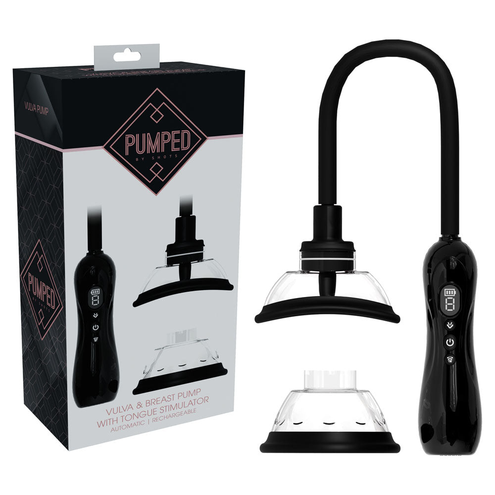 Pumped Women Breast And Vulva Pump With Tongue Stimulator Usb Rechargeable