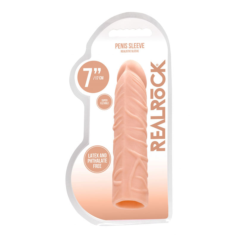 RealRock 7 Inch Penis Extender Tan Sleeve