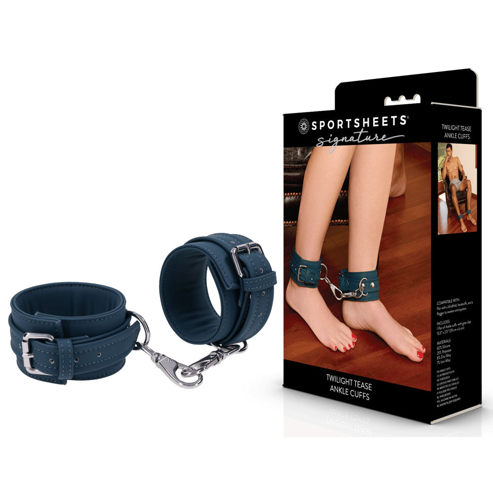 Sportsheets Twilight Tease Blue Adjustable Ankle Cuffs For Intimate Play