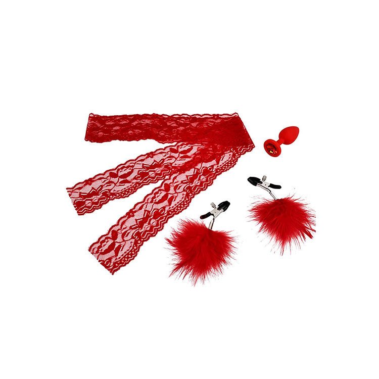Adam & Eve DELUXE RED HOT SEX KIT - Couples Kit - 13 Piece Set - KITS