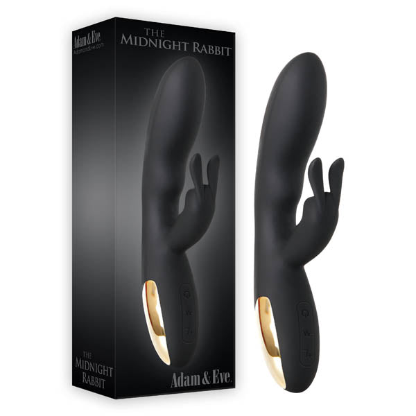 Adam & Eve The Midnight Rabbit - Black 20.3 cm (8'') Rabbit Vibrator - VIBRATORS - RABBIT