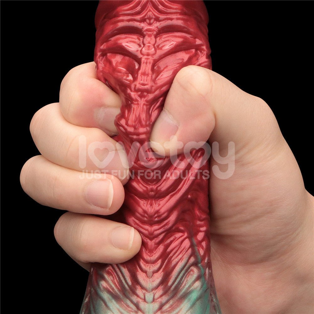 Aerosx 8 Inch Dual Density Inflatable Dildo - Red/Green 28 cm - DONGS
