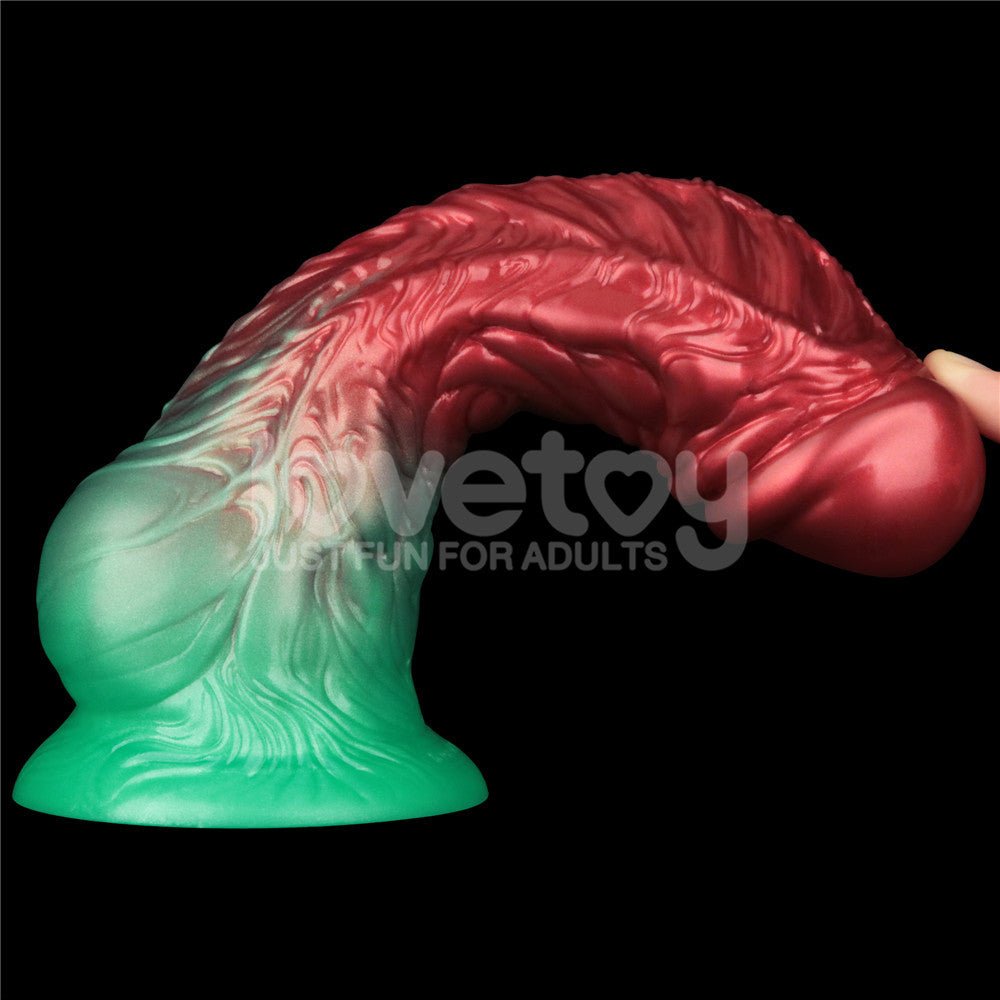 Aerosx 8 Inch Dual Density Inflatable Dildo - Red/Green 28 cm - DONGS
