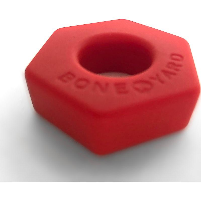 Boneyard Bust a Nut Cockring β Red Soft Silicone Nut - Shaped Ring - Adult Toys