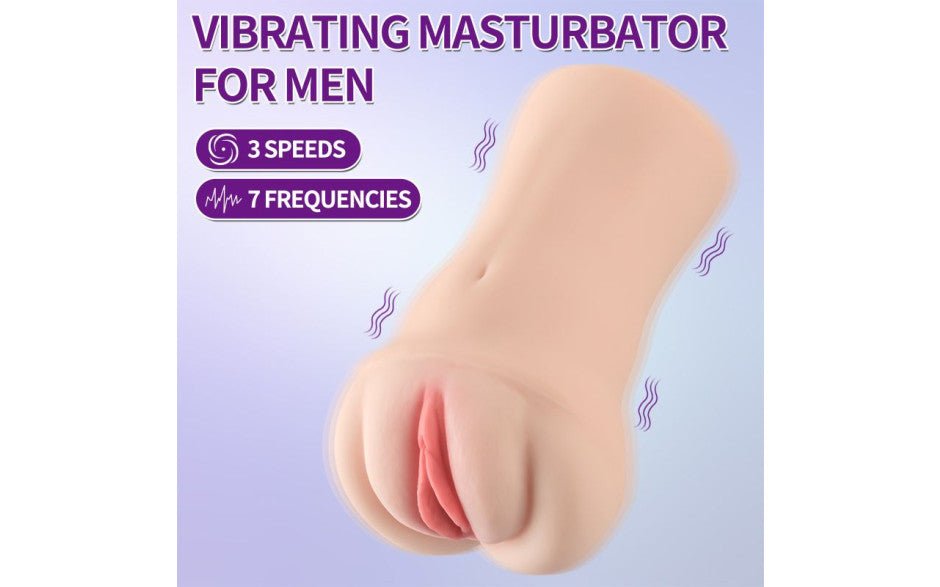 Brenna Dual Density 3 Speed 7 Mode Vibrating Realistic Masturbator - Adult Toys