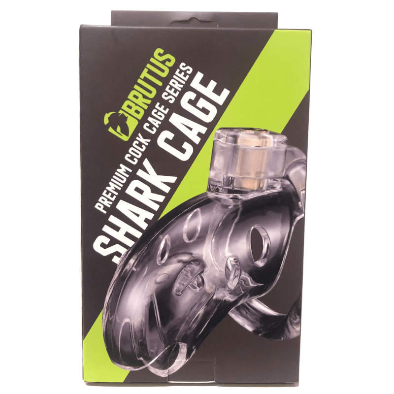 Brutus Shark Chastity Cage Clear - Adult Toys