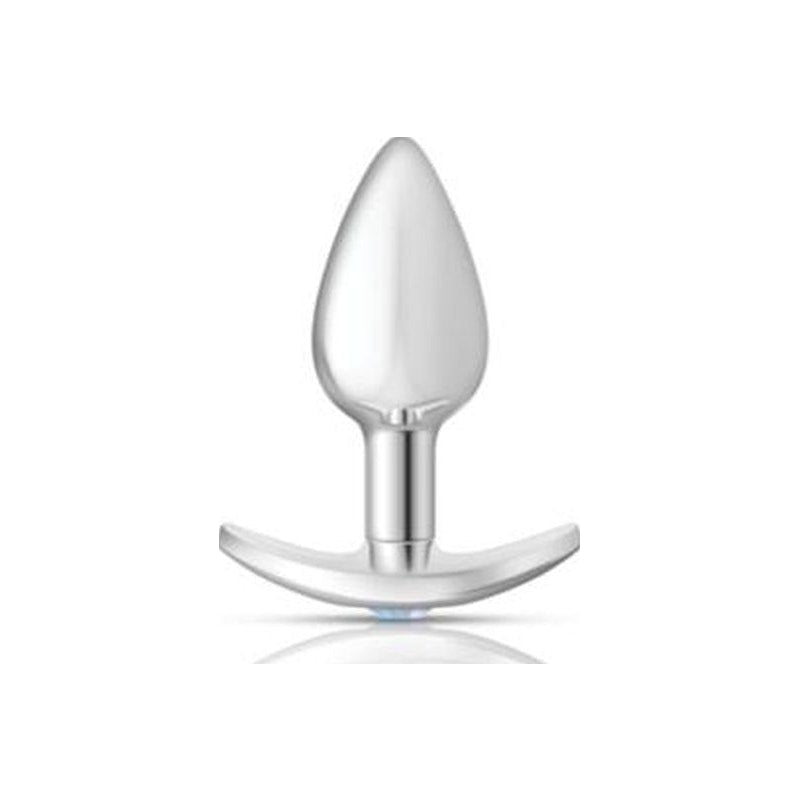 Cheeky Charms Silver Anchor Butt Plug w Clear and Teal Jewel Kit - Adult Toys