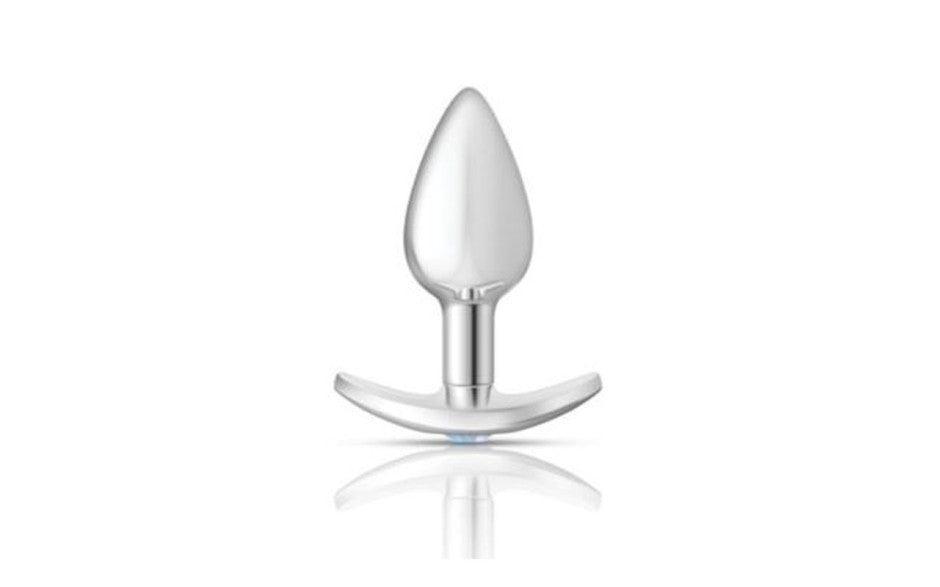 Cheeky Charms Silver Anchor Butt Plug w Clear and Teal Jewel Kit - Adult Toys