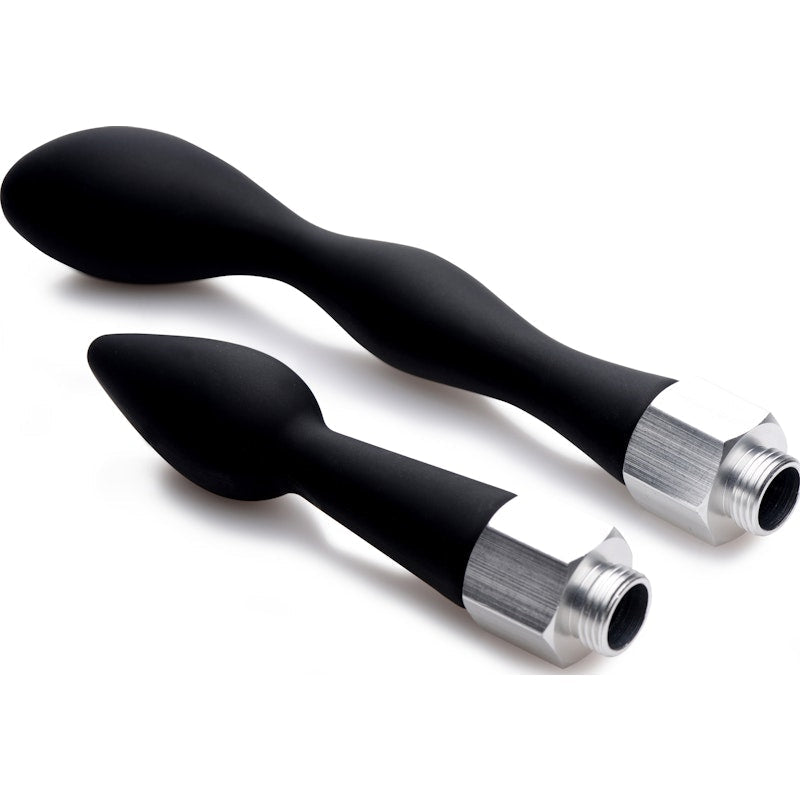 CleanStream Silicone Enema Attachment Set – Black Nozzle Tips | 2 Pack - Adult Toys