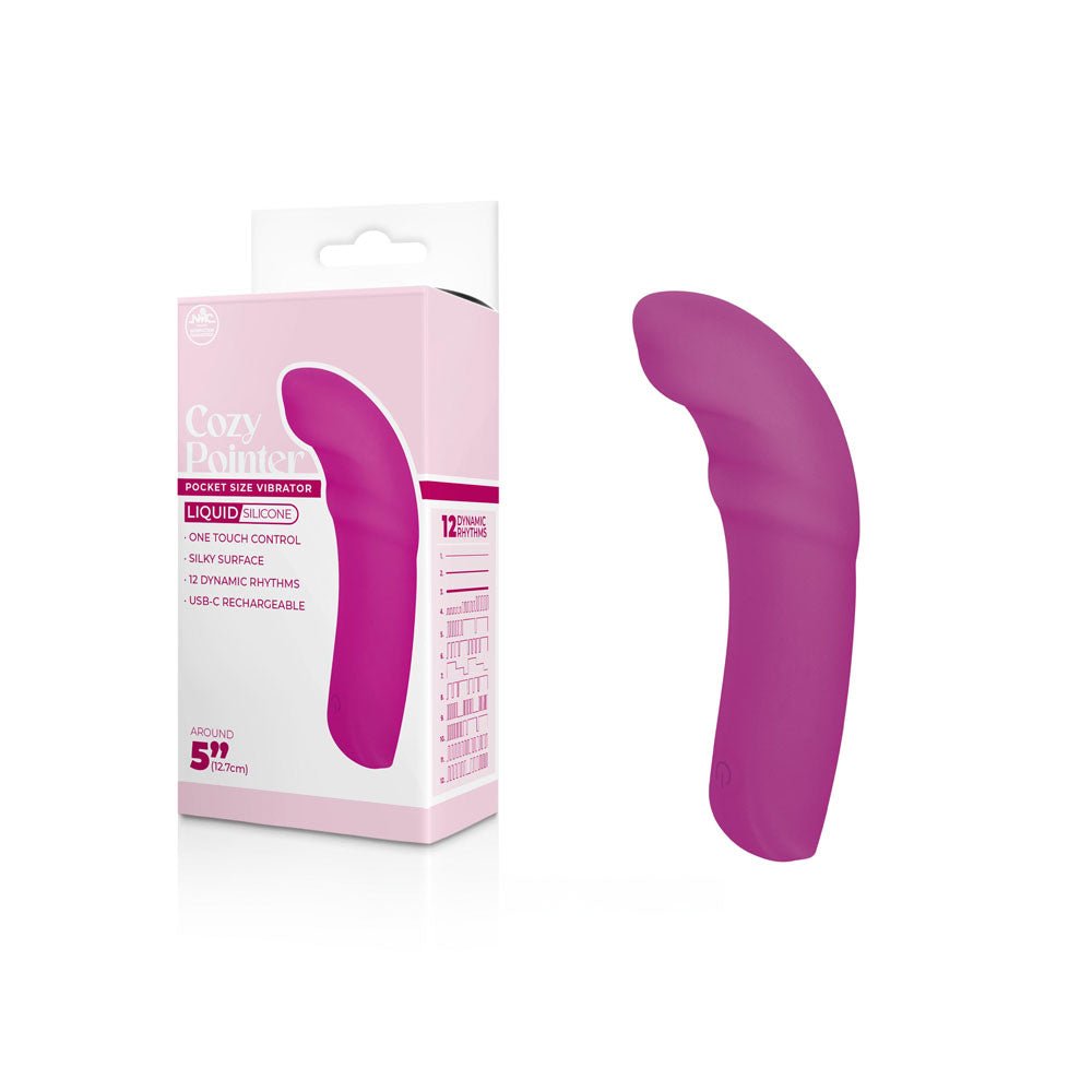 Cozy Pointer - Pink - Pink 12.7 cm USB Rechargeable Curved Mini Vibrator - VIBRATORS
