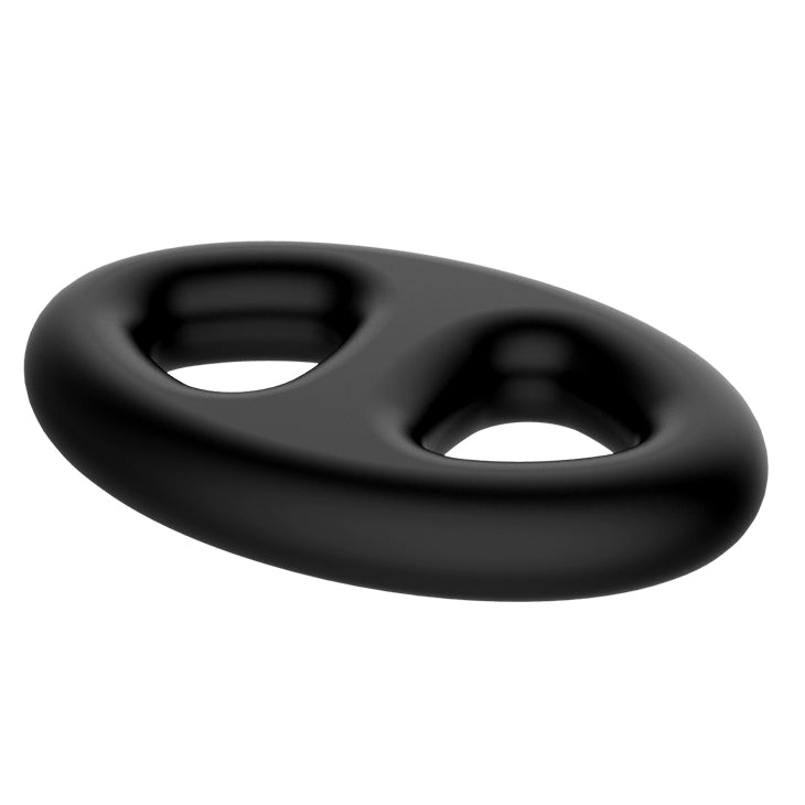 CRAZY BULL Oval Cock & Ball Ring - Black Cock & Ball Ring - COCK RINGS