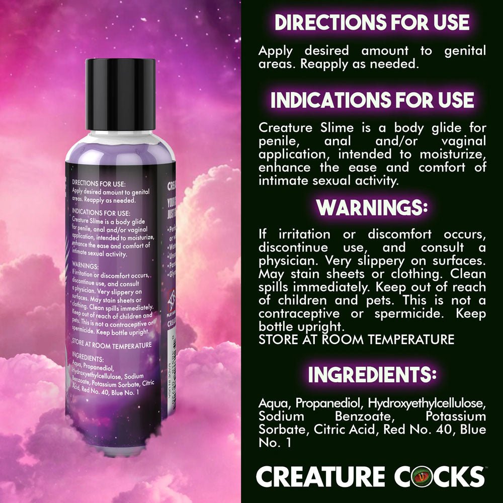 Creature Slime by Creature Cocks - Purple Slime - Purple Water Based Lubricant - 118 ml Bottle - LOTIONS & LUBES