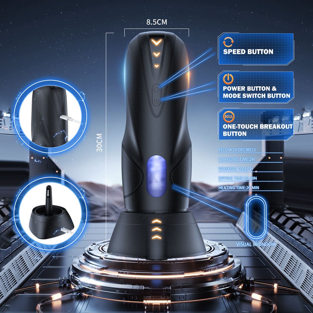 CyberSkin The Galaxy Voy - Thrusting & Rotating Auto Masturbator with Heater - MASTURBATORS