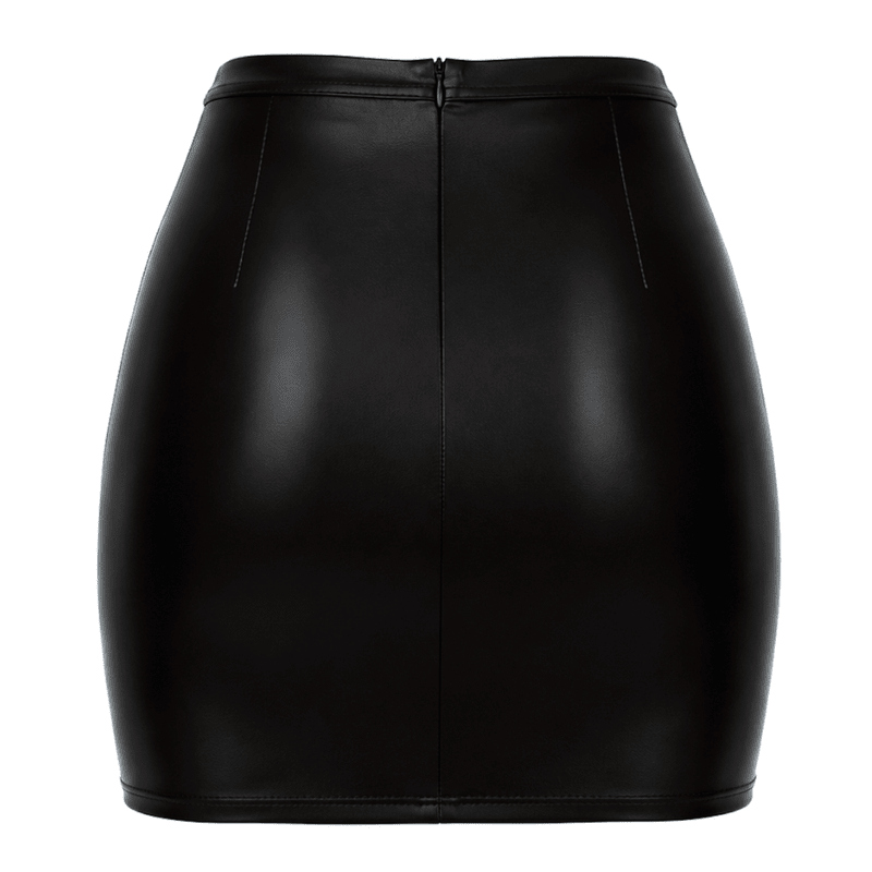 Dark Affair Wet Look Mini Skirt Black - Lingerie