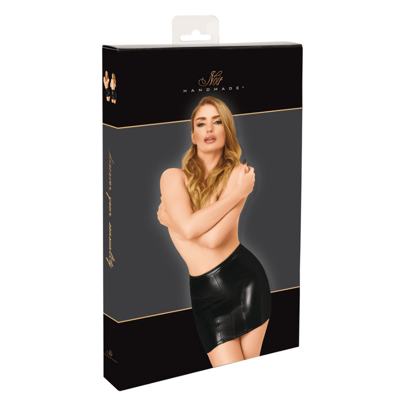 Dark Affair Wet Look Mini Skirt Black - Lingerie