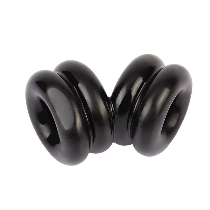 Double Stacked Dual Pleasure Cock Ring Black - Dual Pleasure Cock Ring
