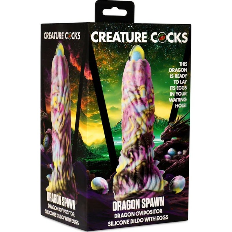 Dragon Spawn Dragon Ovipositor Silicone Dildo with Eggs - Adult Toys