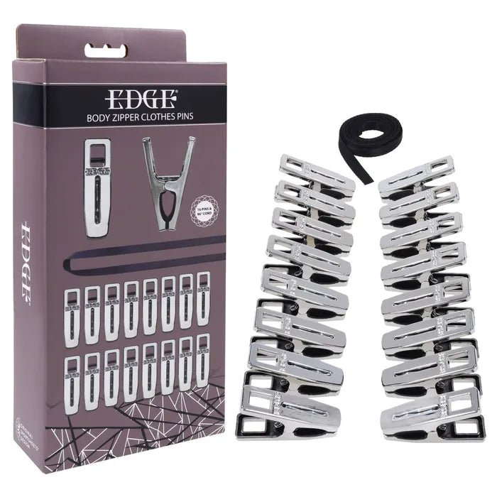 EDGE Body Zipper Clothespins Chrome Finish Set Of 16 - BONDAGE - TOYS