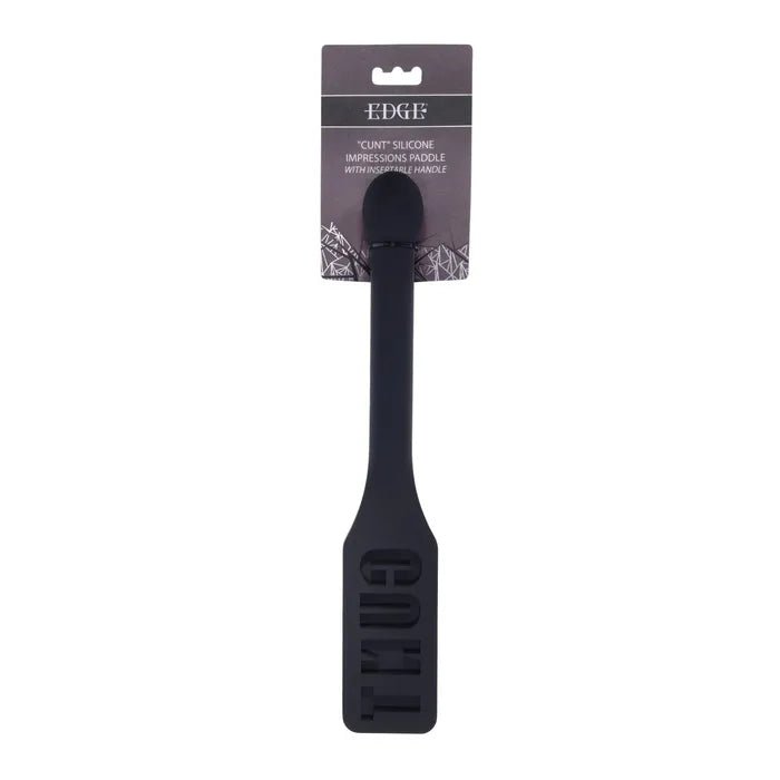 Edge Cunt Silicone Paddle Black With Insertable Handle - BONDAGE - TOYS